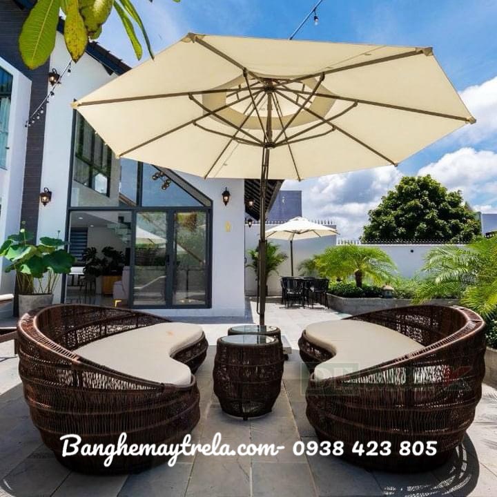 Bàn ghế mây nhựa hiện đại